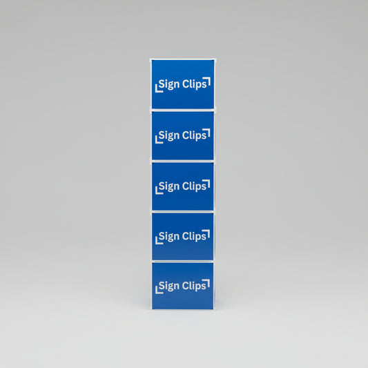 Sign Clip Display Floor Tower with White Clips
